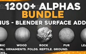 1200组Blender和Zbrush表面纹理材质合集 带Alpha透明通道
