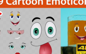 4K视频素材-Cartoon Emoticons 29个可爱卡通综艺贴图面部表情包特效动画循环素材  有透明通道