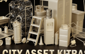 80组日常生活工具3D模型 Artstation – 80 City Asset Kitbash (MAX/Blender/FBX/OBJ格式)