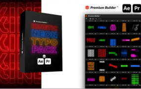 AE/PR脚本-122组创意霓虹发光文字标题排版动画 Kinetic Neon Typo Pack