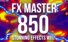 AE/PR脚本插件-850种动漫卡通火焰烟雾能量电流爆炸转场液体霓虹魔法MG动画元素包 FX Master