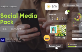 AE模板-Social Media Pack 100个网络媒体视频社交网站图形标题动画 