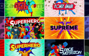 AE模板-动画漫画超级英雄文字漫威片头标题动画 Super Comic Titles