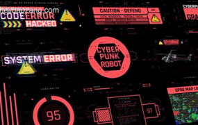 AE脚本-500个HUD科技感赛博朋克UI界面元素动画预设 Cyberpunk HUD UI
