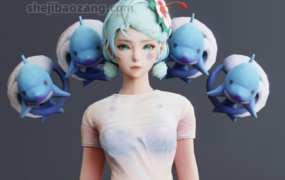 Blender人物模型-140款韩风美女卡通次世代游戏角色3D模型