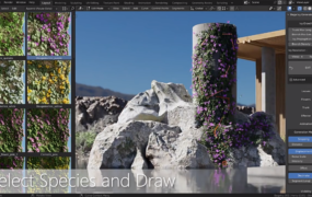Blender插件-Baga Ivy Generator V1.0.3常春藤爬山虎植物模型生成工具