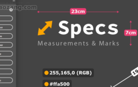 PS插件-Specs 1.1一键自动颜色大小尺寸距离测量线条标注！