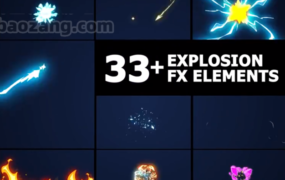 达芬奇模板-33款炫酷动漫卡通手绘能量电流火焰MG动画 Flash FX Elements Pack