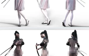 3D模型-古风侠客写实女性刺客三维模型 支持3Dmax/C4D/FBX/Maya