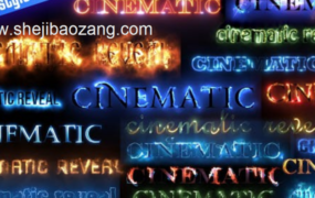 AE模板-50种能量激光火焰电流Saber描边文字标题动画 Cinematic Text Styles V3
