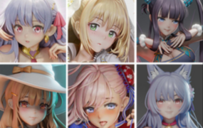 Blender模型-14款高质量CG人物IP动漫美少女次时代3D模型