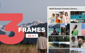 PR模板-画面组合动态视频3分屏展示动画预设 Multi Screen Frames Library